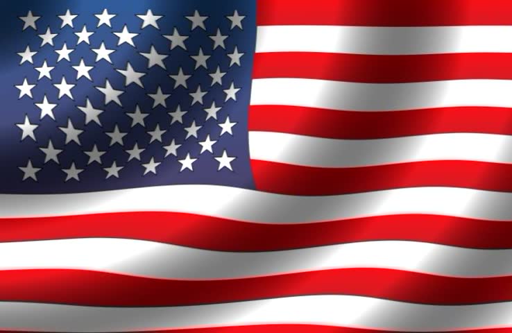 USA flag waving in the wind - slowly - perfect background animation for news-room shots