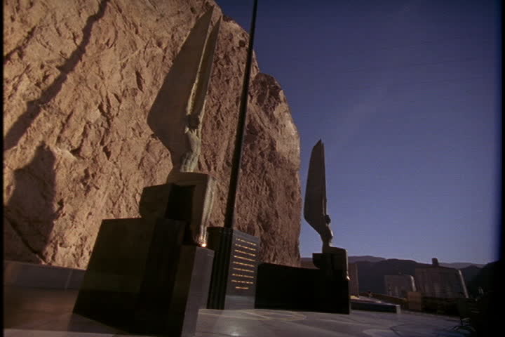 NEVADA - ARIZONA BORDER - CIRCA MARCH 1997: Two statues, the Winged Figures of the Republic by Oskar J.W. Hansen.