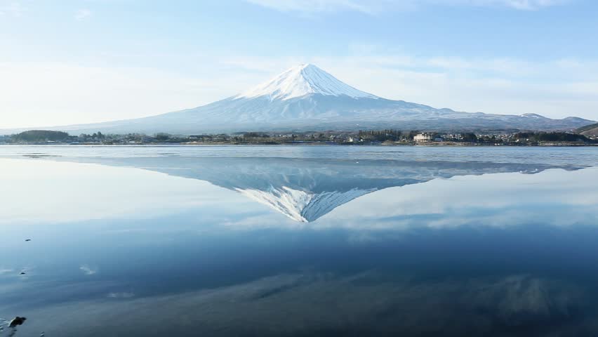a inverted image of Mt. Fuji