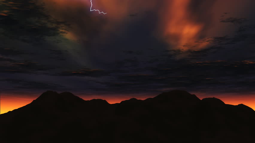Storm brewing over mountains (time lapse)