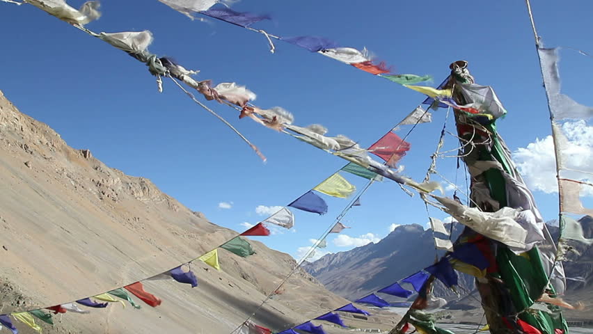 Tibetan flags against the sky 2