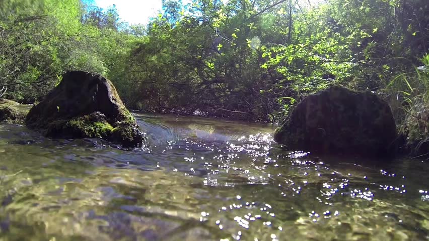 Underwater mountain river

