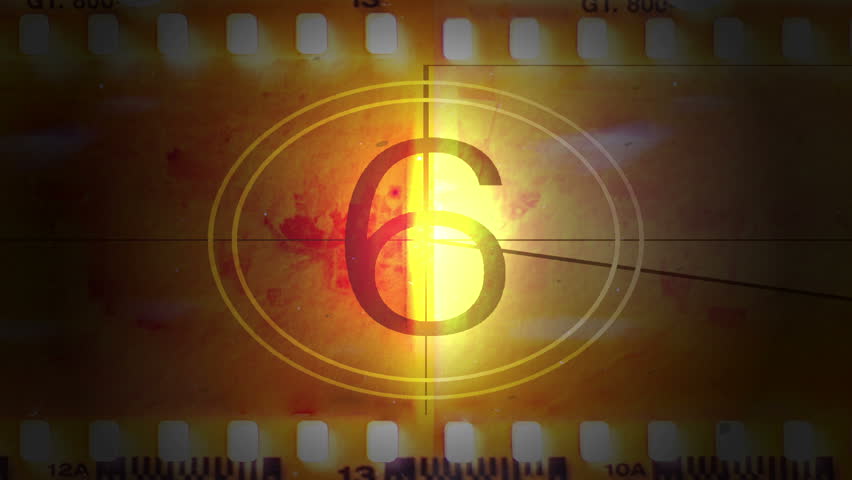 Movie film with a countdown
