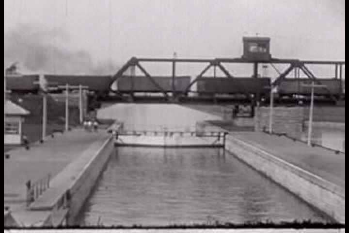 1930s - Amateur home movie of a boat going through rapids on the St. Lawrence River, Quebec.