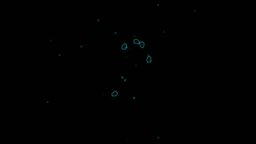 explosion particles of square & polygon in space.