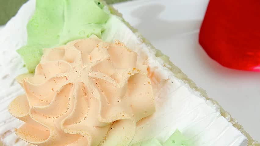 sweet food: tender cheese cream cake served dish with roses 1920x1080 intro motion slow hidef hd