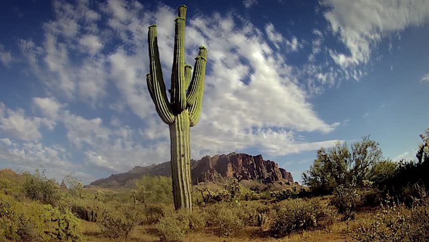 A time-lapse of the Sonoran Desert in Arizona (Superstition Mountains).