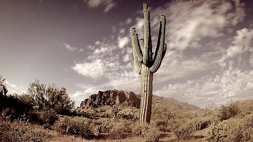 A time-lapse of the Sonoran Desert in Arizona (Superstition Mountains).