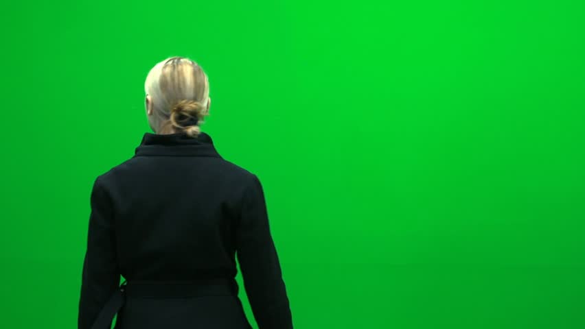 shocked women isolated green screen