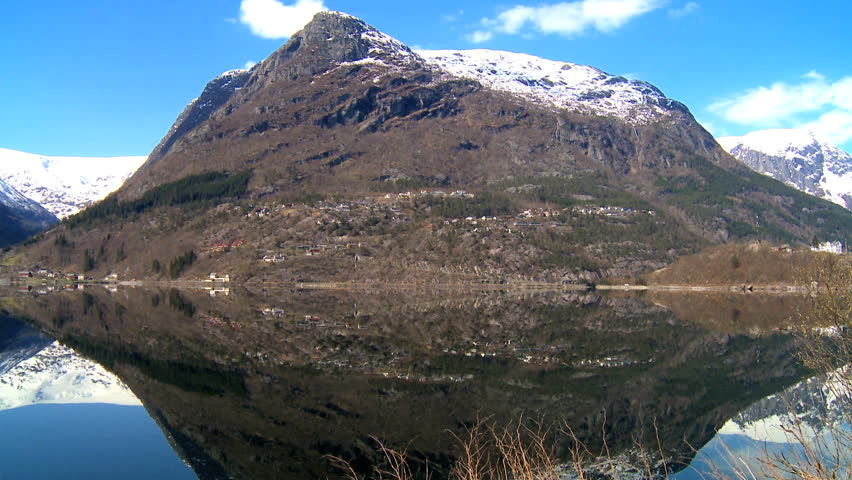 Crystal clear waters of a glacial fjord in Norway