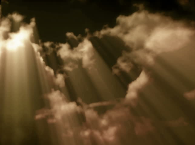 NTSC - Cloudscape 3050: Time lapse clouds travel across a sunsetting sky (Loop).