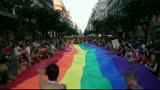 THESSALONIKI, GREECE - JUNE 15: Unidentified participants taking part to the second gay pride march through the city of Thessaloniki on June 15, 2013 in Thessaloniki, Greece.
