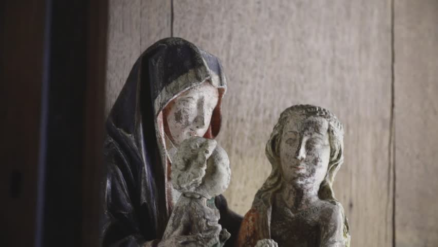 damaged maria statue