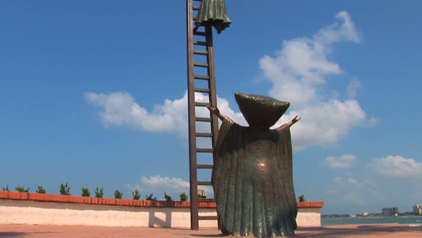 One of the iconic and signature statues along the water in Puerto Vallarta, Mexico