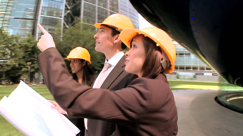 Steadicam with young architects facilitating city construction