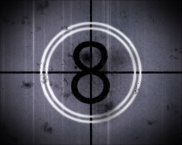 Realistic academy leader countdown.