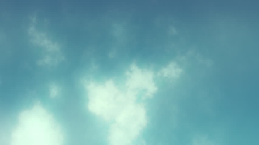 Looping animation of a clear blue sky with a delicately evolving sprinkle of white wispy clouds.