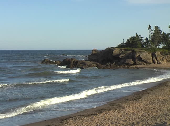 Beach in the Gaspesie region of Quebec. silent