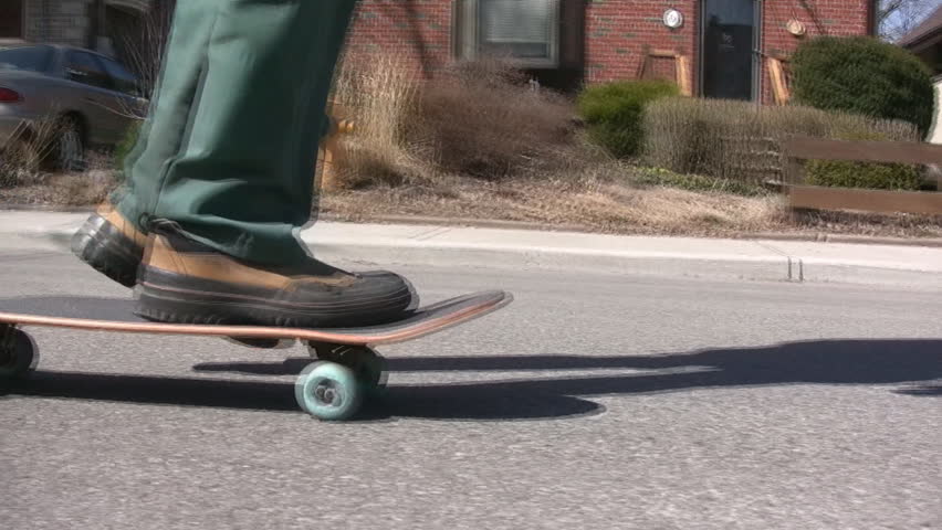 Skateboard in the suburbs. East York, Toronto, Ontario, Canada.