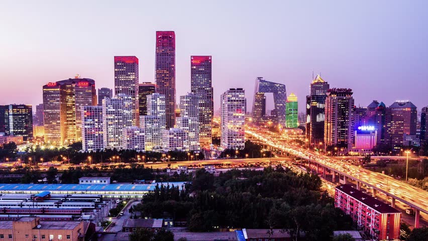 Beijing, China - Circa Nov. 2015: 4k Time Lapse Of Beijing Skyline From 