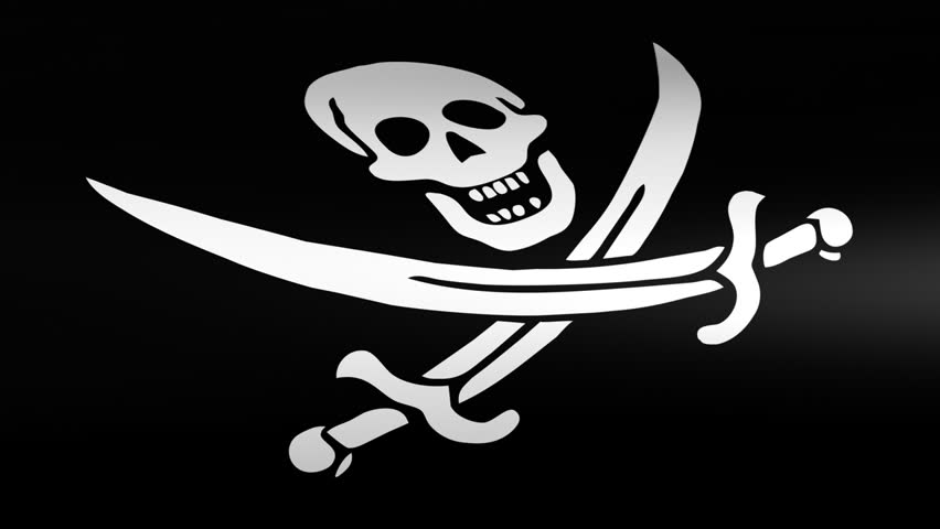 Waving Pirate Flag. Loopable.