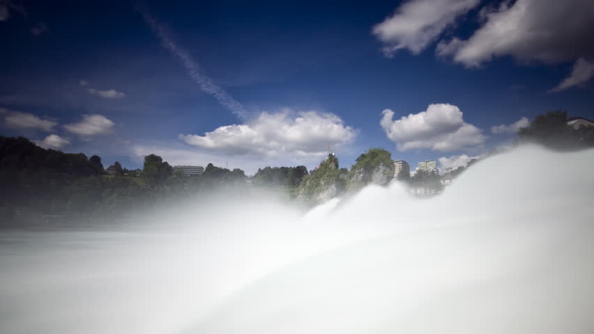 A moving postcard of the Rhinefall in Schaffhausen, Switzerland