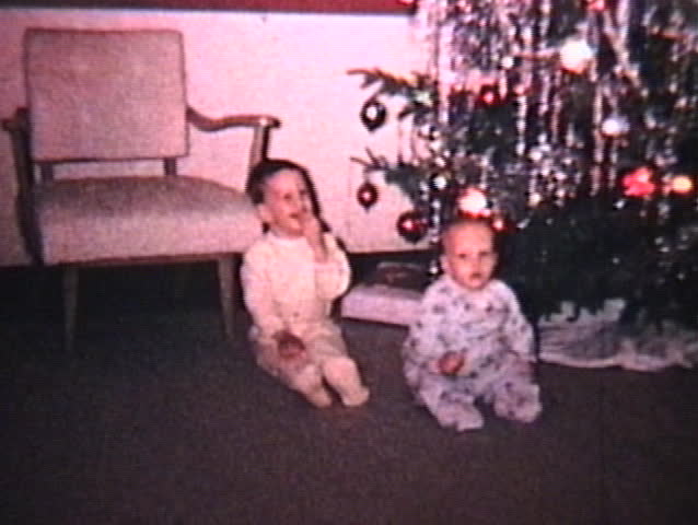 Older brother getting scolded for touching the Christmas ornaments! (1965 - Vintage 8mm film footage)