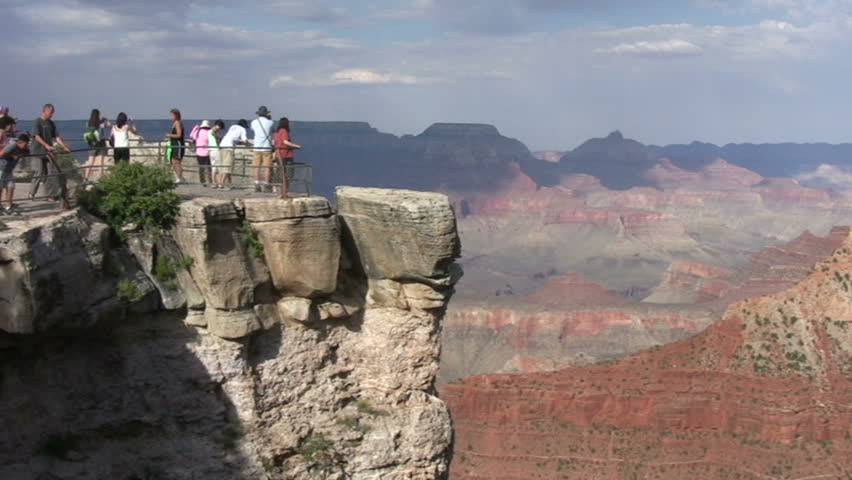 Tourist lookout over grand canyon