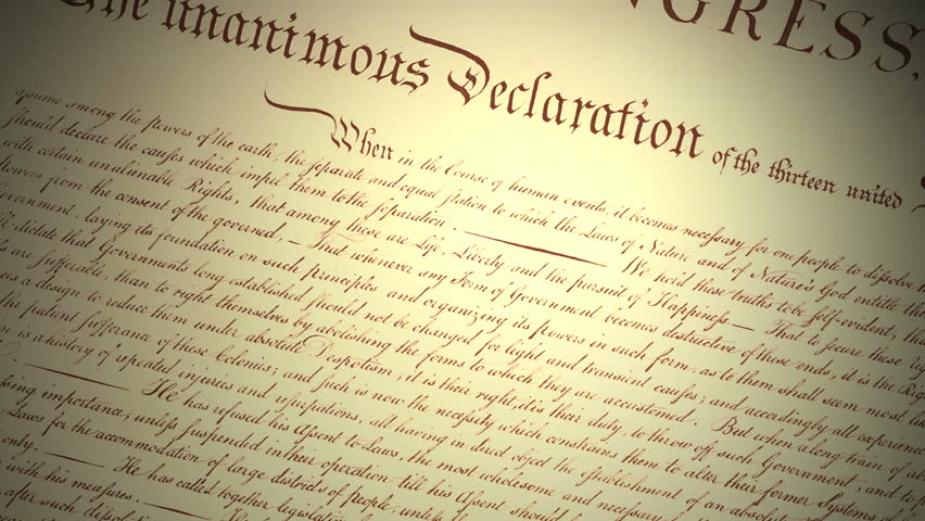 Many people visually confuse the U.S. Constitution document (We the people...) with the actual Declaration of Independence.  Here is the CORRECT document and a revolutionary flag too.