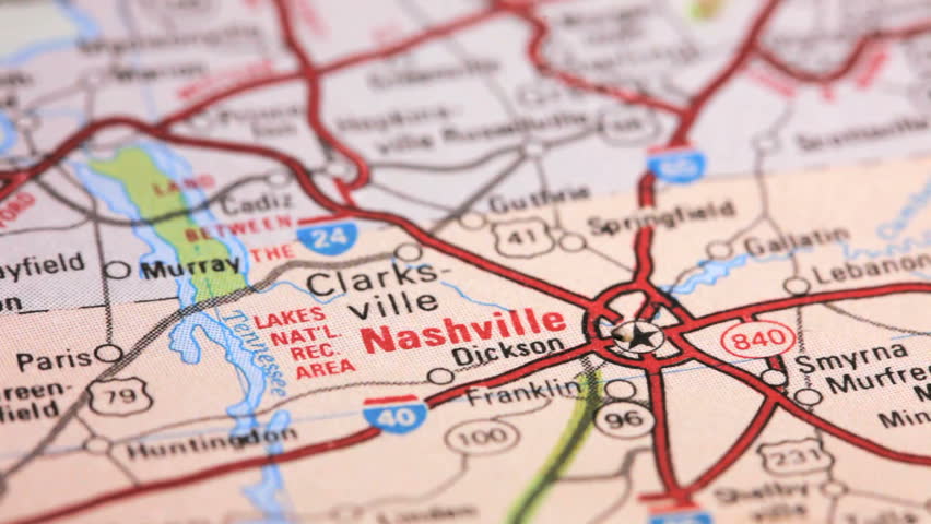 Push pin in Nashville Map
