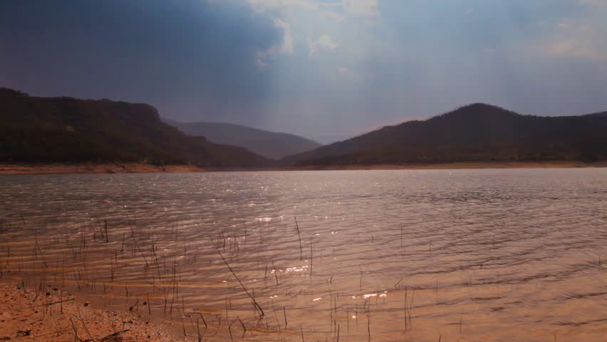 shot of pantano de boadella lake in catalyna spain 