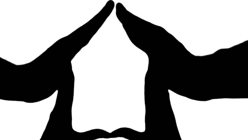 Hands make house - white