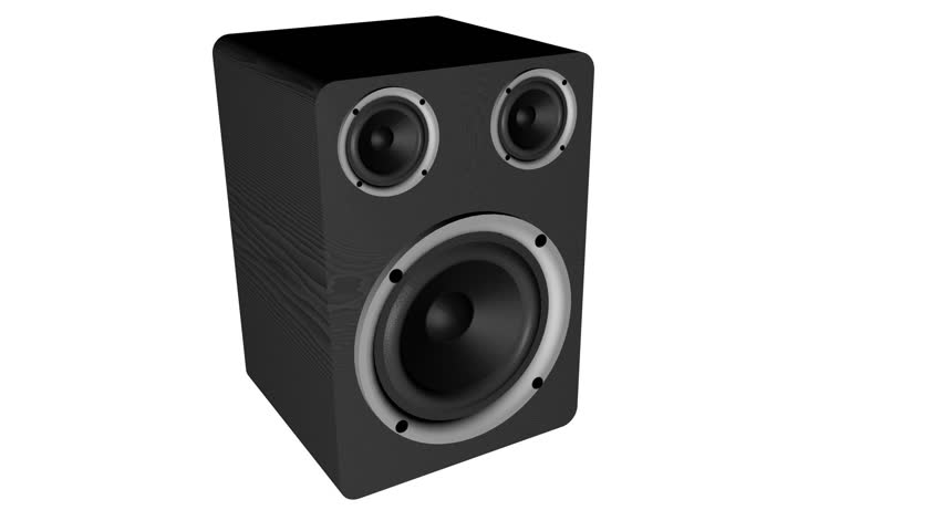playing loudspeaker isolated on white