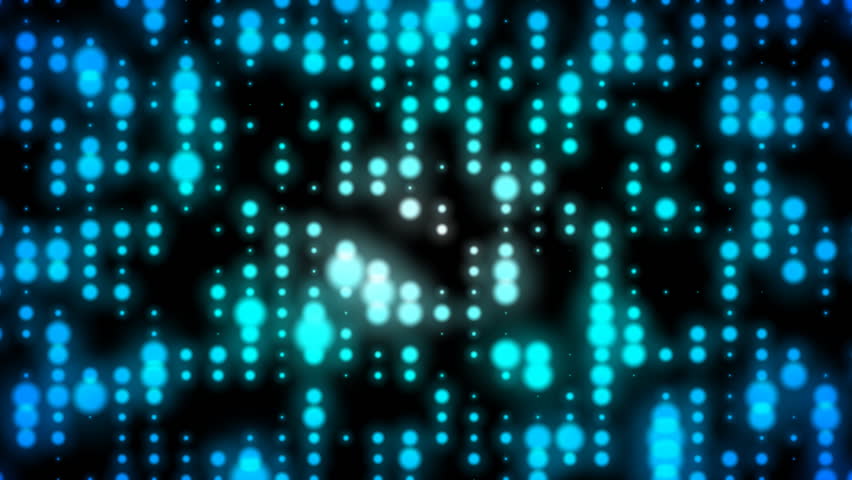 Seamlessly looping blue disco club lights shine brightly with dynamically varying intensity