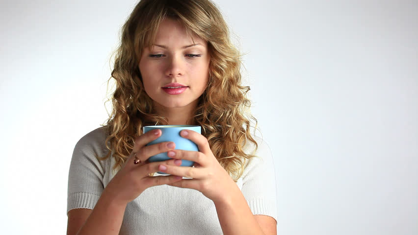 A young woman with tea cup 