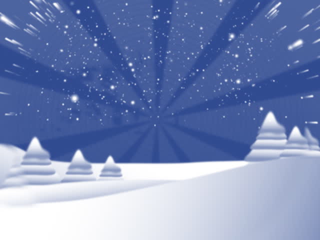 Cartoon Winter Snow Scene Looping Background Stock Footage Video 844486