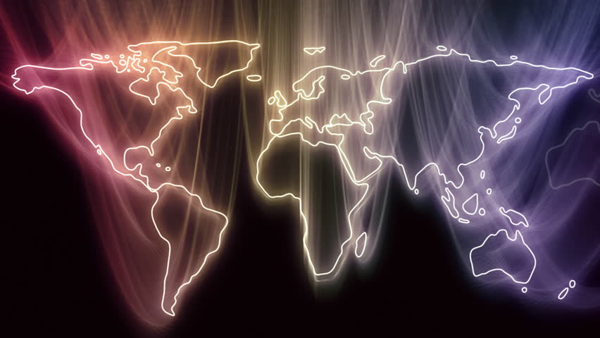 Gliding Continents Become Glowing World Map
