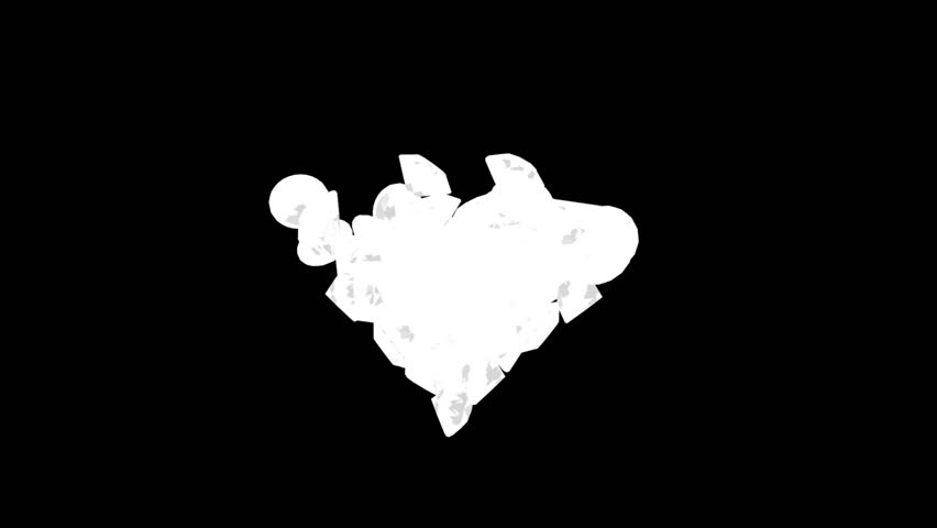Valentine Heart Composed of Diamonds  - Heart 27 (HD) - 3D animation. Valentine heart composed of small diamonds. Alpha matte included, you can change background color or you can use background video.