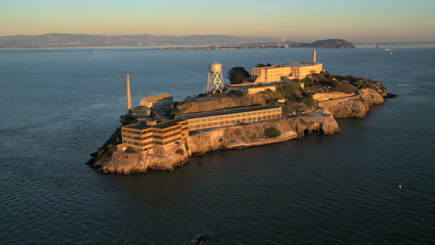 Aerial View The Rock Alcatraz Island Abandoned Prison Tourist Venue San