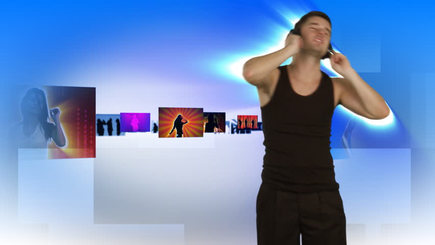 Animation of a jolly young man dancing 