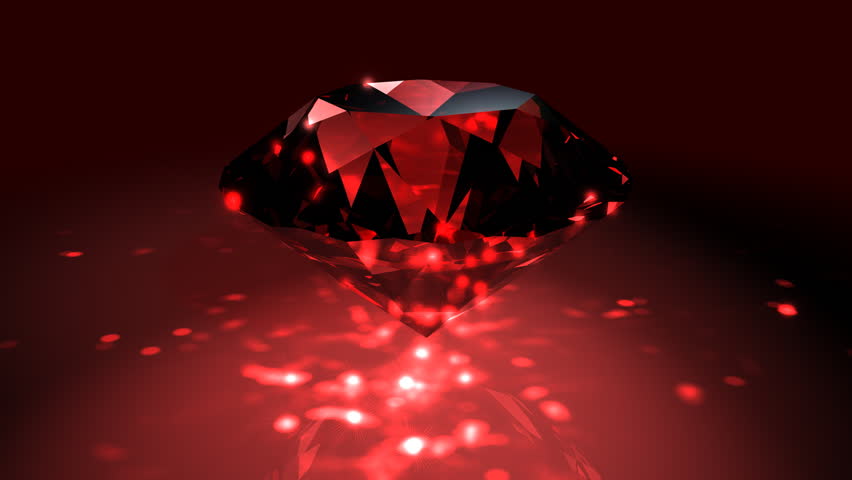 Red Spinning Shiny Diamond - Diamond 02 (HD) - Motion background in red with spinning shining diamond. Nice reflections and highlights. Seamless loop.