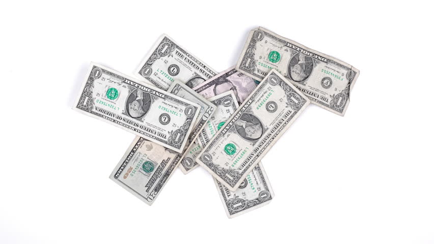 White background with money stacking up on it and then goes away.  Loopable