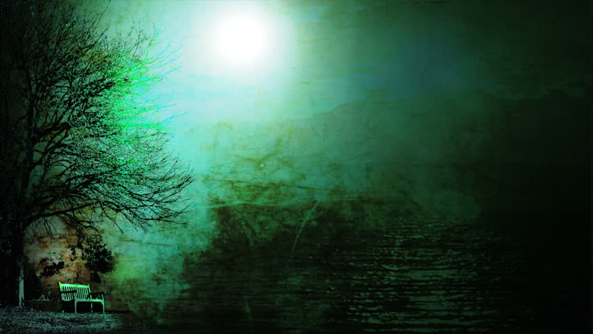 Bench by green still waters