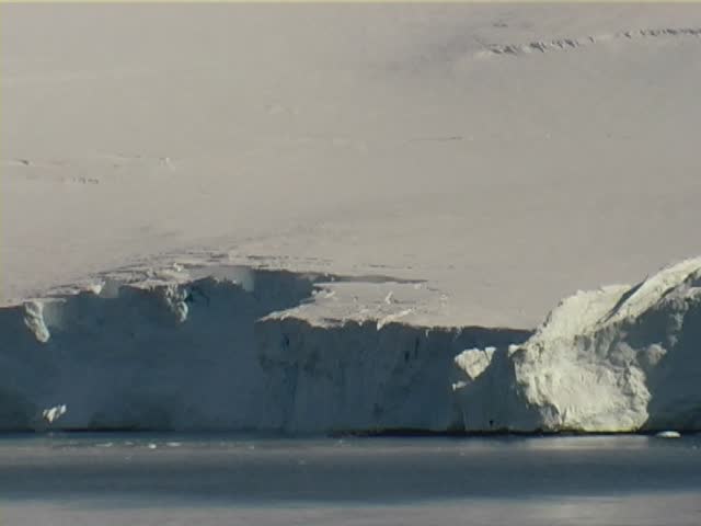 Icy panoramic at antarctica. taken from a passenger cruise ship.