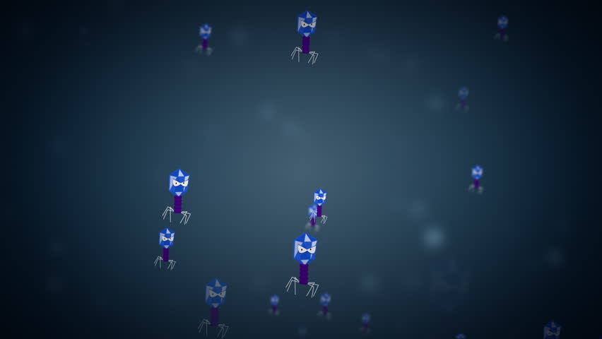Virus Swarms Upward (Blue Background) Swarms of viruses moving upward. HD
