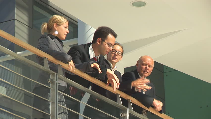 businessteam on balcony close