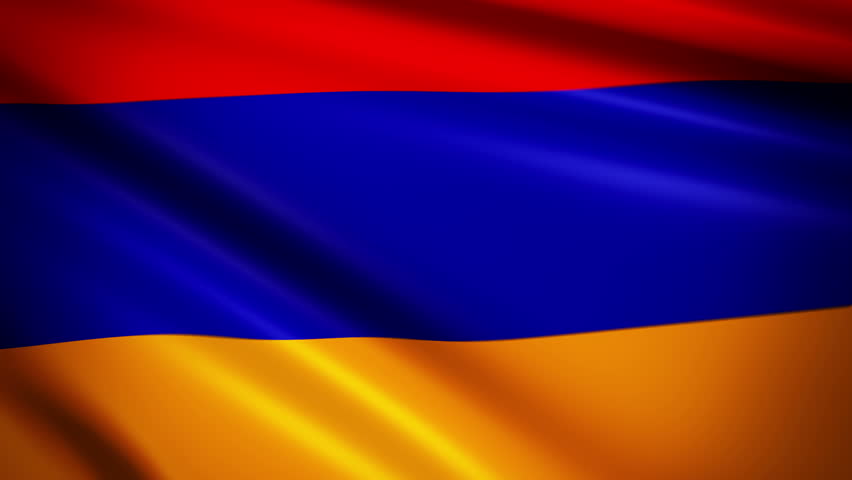 National flag of Armenia waving in the wind - background animation for home videos, vacation movies, business presentation and DVD or Blu-ray disc menus