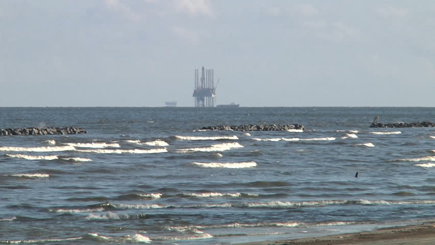 Pull from oil platform to closed beach with dispersants at the beach of Grand Isle, LA  because of oil pollution from the Deepwater Horizon Disaster