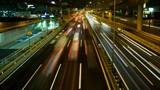 Time-lapse traffic speeding along a Tokyo thoroughfare 