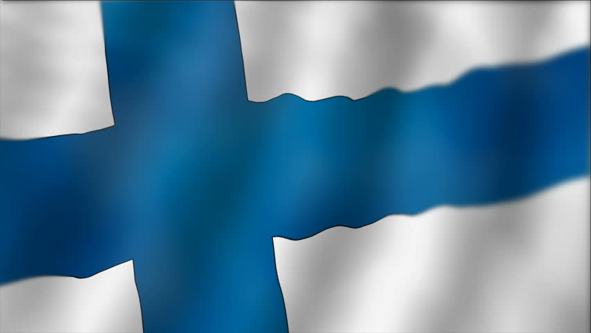 Finland - detail of waving flag 